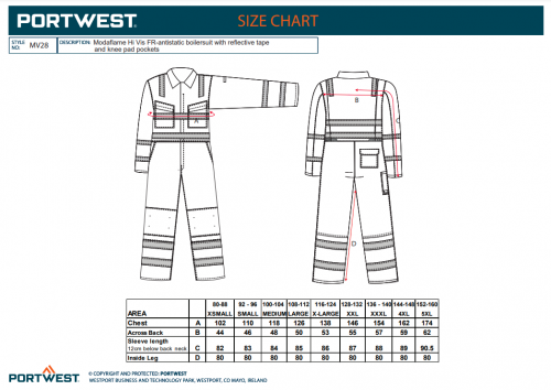 Combinezon Hi-Vis, galben/navy, regular, Modaflame, Portwest